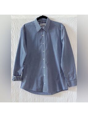 Nick Graham Everywhere Mini Gingham Modern Fit Long Sleeve Button Down Shirt